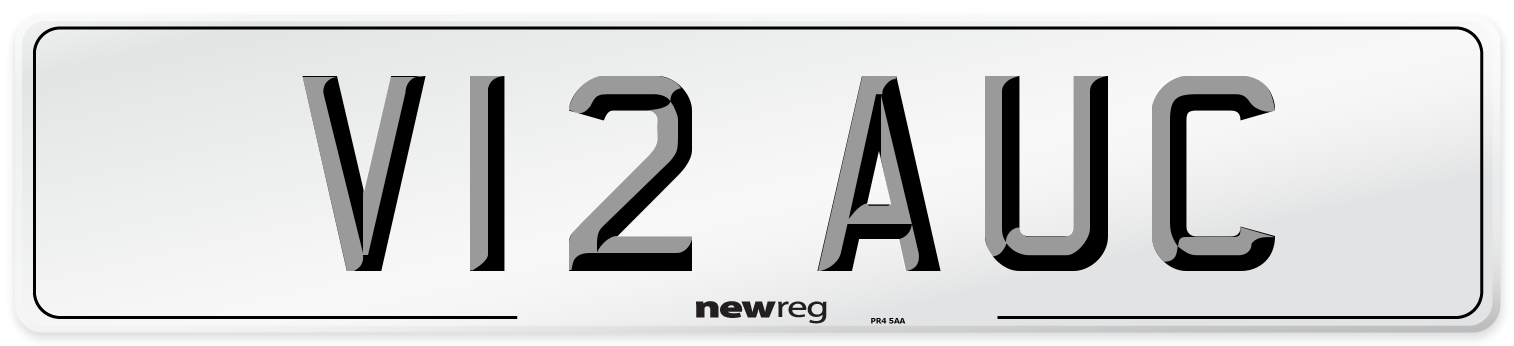 V12 AUC Number Plate from New Reg